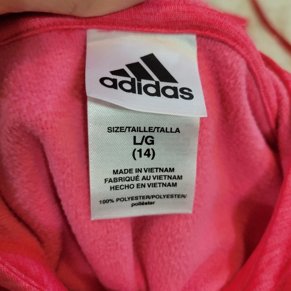 NWT Adidas Girls Emboss Hoodie size Large 14 - Picture 5 of 7